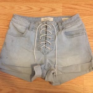 Lace up high waisted shorts